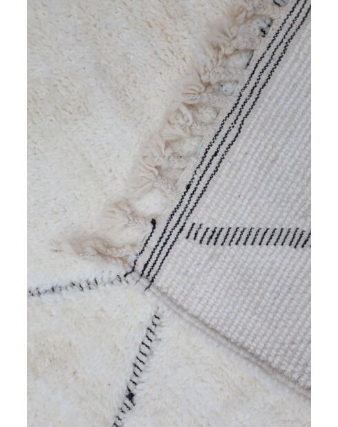 Beni Ouarain tapijt tijdloos zwart en wit collectie - 150x100cm