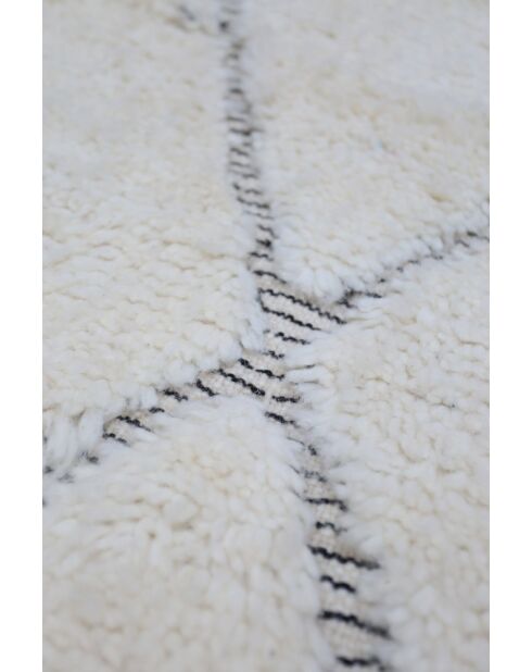 Beni Ouarain tapijt tijdloos zwart en wit collectie - 150x100cm