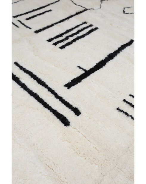 Beni Ouarain zwart en wit tapijt - 380x256cm