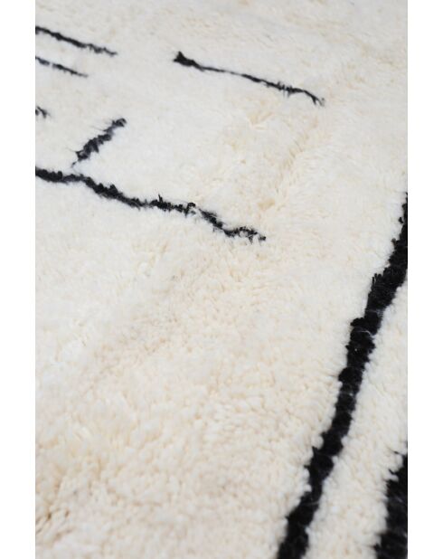 Beni Ouarain zwart en wit tapijt - 380x256cm