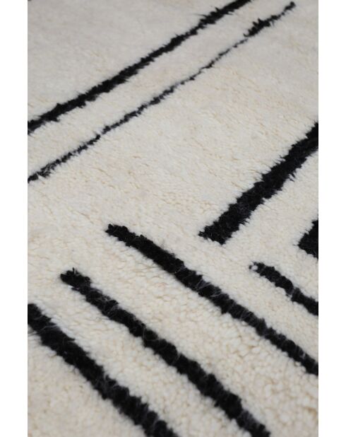 Beni Ouarain zwart en wit tapijt - 380x256cm