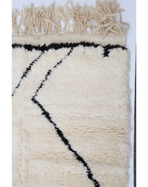 Beni Ouarain zwart en wit tapijt - 380x256cm