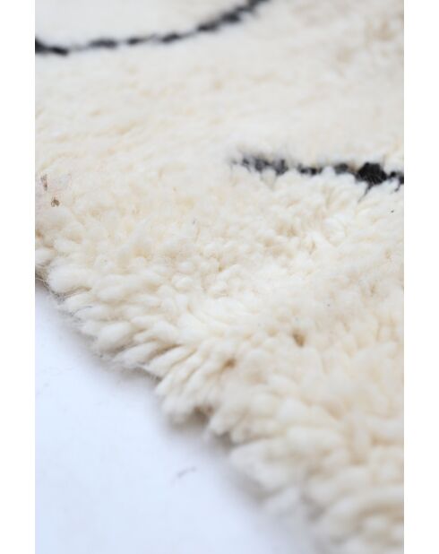 Beni Ouarain zwart en wit tapijt - 380x256cm