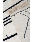 Beni Ouarain zwart en wit tapijt - 380x256cm