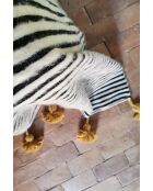 Berberdecke mit bunten senffarbenen Pompons - 300x200cm