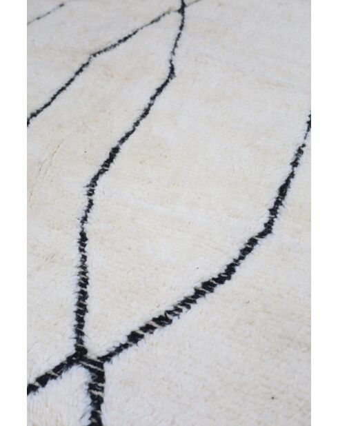 Beni Ouarain tapijt tijdloos zwart en wit collectie - 250x165cm