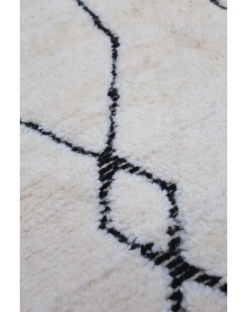 Beni Ouarain tapijt tijdloos zwart en wit collectie - 250x165cm
