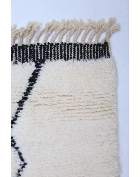 Beni Ouarain tapijt tijdloos zwart en wit collectie - 250x165cm