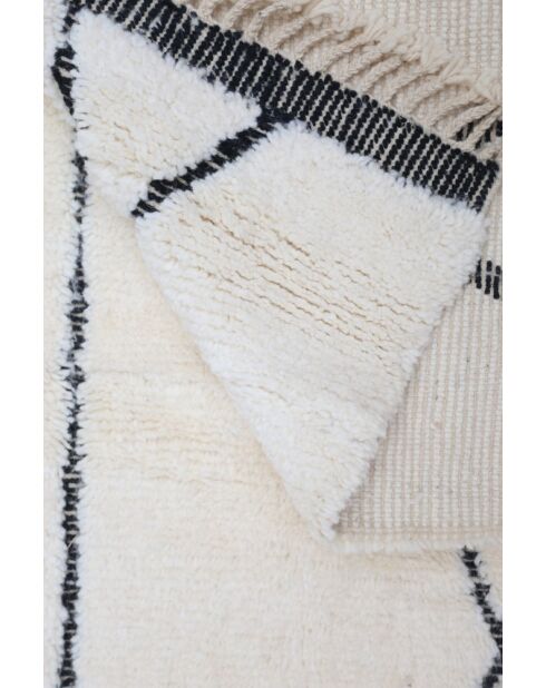 Beni Ouarain tapijt tijdloos zwart en wit collectie - 250x165cm