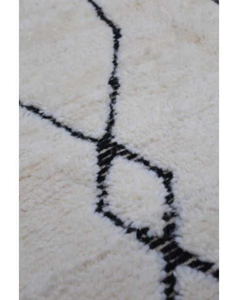 Beni Ouarain tapijt tijdloos zwart en wit collectie - 250x165cm