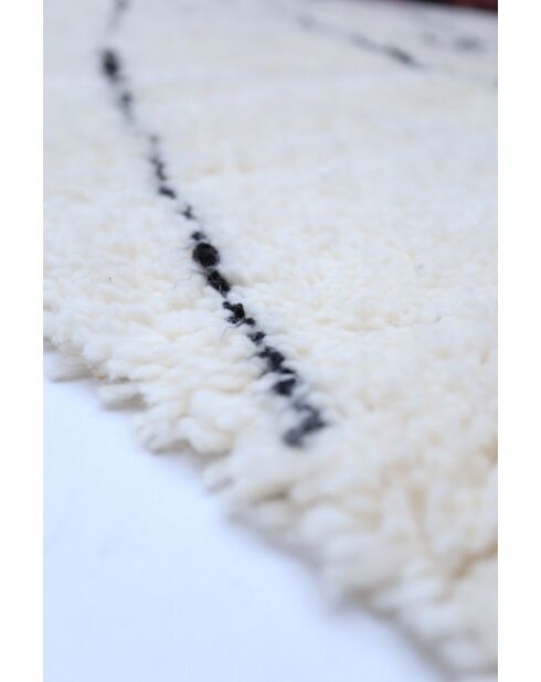 Beni Ouarain tapijt tijdloos zwart en wit collectie - 215x146cm