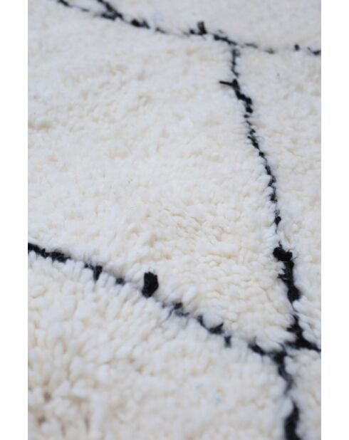 Beni Ouarain tapijt tijdloos zwart en wit collectie - 215x146cm