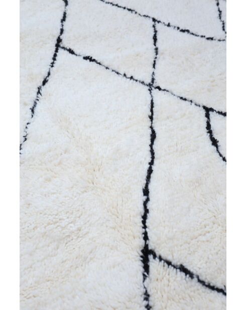 Beni Ouarain tapijt tijdloos zwart en wit collectie - 215x146cm