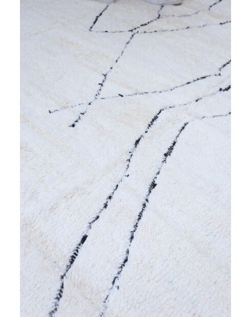 Beni Ouarain zwart en wit tapijt - 391x300cm