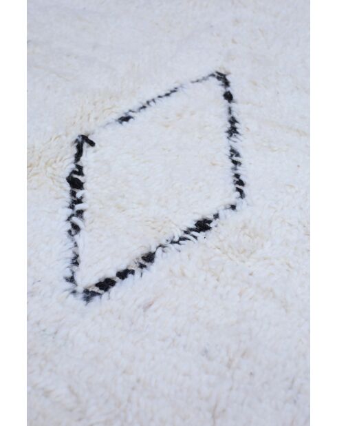 Beni Ouarain zwart en wit tapijt - 391x300cm