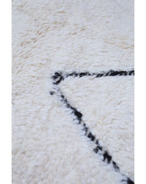Beni Ouarain zwart en wit tapijt - 391x300cm