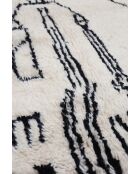 Beni Ouarain zwart en wit tapijt - 190x146cm