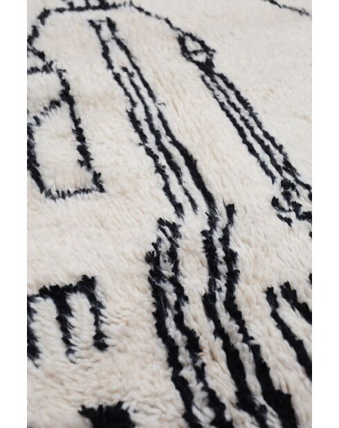 Beni Ouarain zwart en wit tapijt - 190x146cm