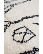 Beni Ouarain zwart en wit tapijt - 190x146cm