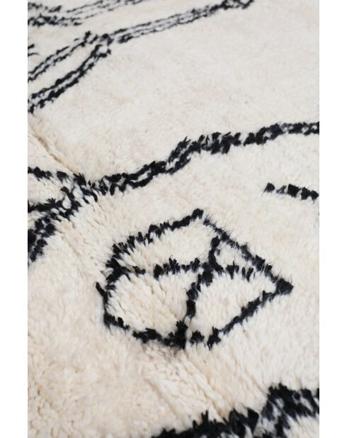 Beni Ouarain zwart en wit tapijt - 190x146cm