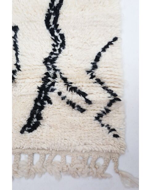 Beni Ouarain zwart en wit tapijt - 190x146cm