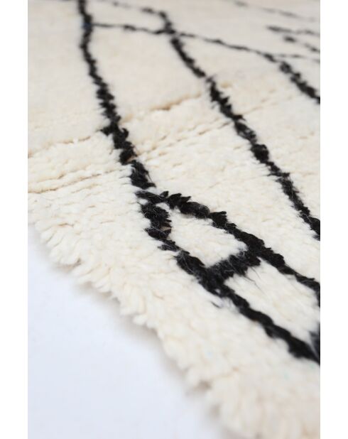 Beni Ouarain zwart en wit tapijt - 190x146cm
