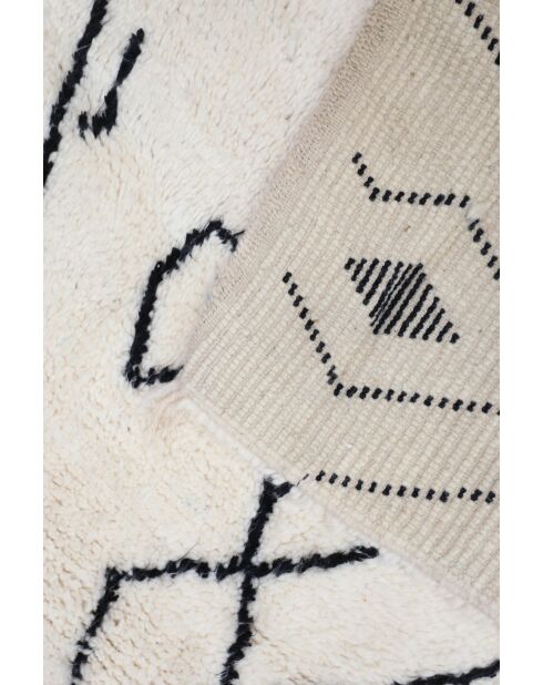 Beni Ouarain zwart en wit tapijt - 190x146cm