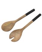 Couvert à salade Black en bois de manguier noir - 30,5×7,5 cm