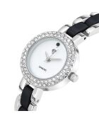 Elegante reloj Cassandra decorado con un diamante negro auténtico