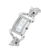 Elegant horloge versierd met glinsterende zilveren kristallen