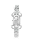 Elegant horloge versierd met glinsterende zilveren kristallen