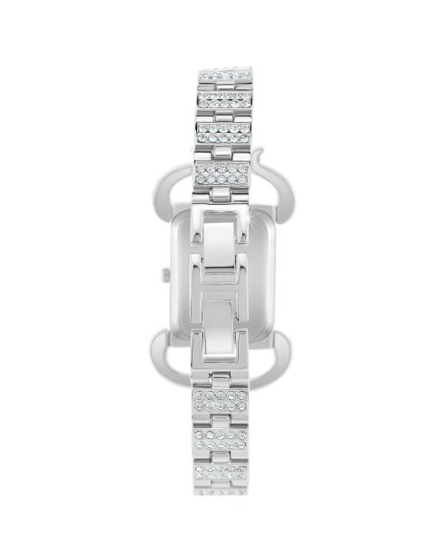 Elegante orologio decorato con scintillanti cristalli argentati