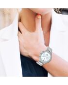 Elegant Angelina horloge versierd met een echte zilveren zwarte diamant