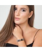 Bracciale in acciaio inossidabile con ciondolo e acciaio BEA126 argentato