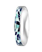 Blaues Edelstahlarmband aus Kunstharz