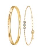 Set mit 2 goldenen B2541 Edelstahlarmbändern