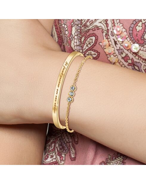 Set van 2 gouden B2541 roestvrijstalen armbanden