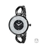 Orologio nero decorato con cristalli neri scintillanti