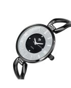 Orologio nero decorato con cristalli neri scintillanti