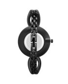 Orologio nero decorato con cristalli neri scintillanti