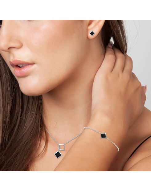 Parure en acier inoxydable B2539 argenté/noir