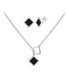 Parure en acier inoxydable B2539 argenté/noir