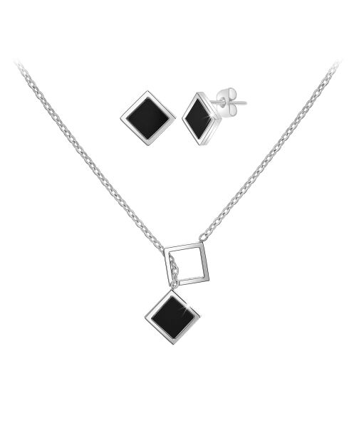 Parure en acier inoxydable B2539 argenté/noir