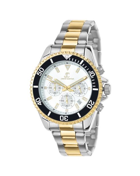 MH312-DFA Silber/Goldquarz-Herrenuhr