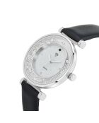 Montre élégante ornée d'un véritable diamant noire