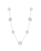 Halskette Baum des Lebens, verziert mit schimmernden silbernen Kristallen