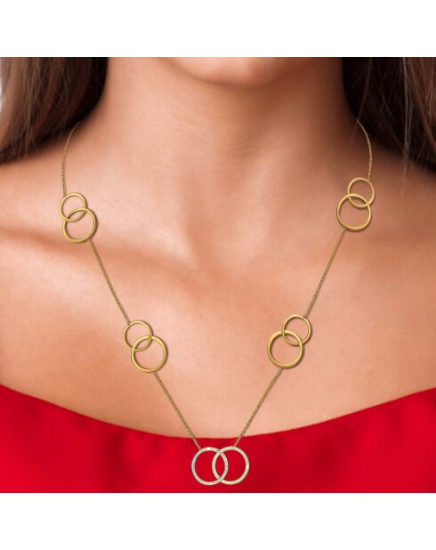 Collar decorado con brillantes cristales dorados