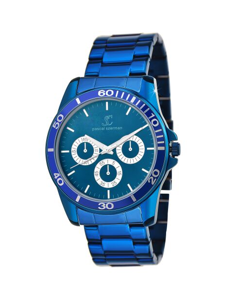 Orologio da uomo al quarzo blu Pascal Szerman MH310
