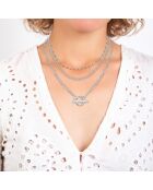 Lot de 3 colliers en acier inoxydable argenté