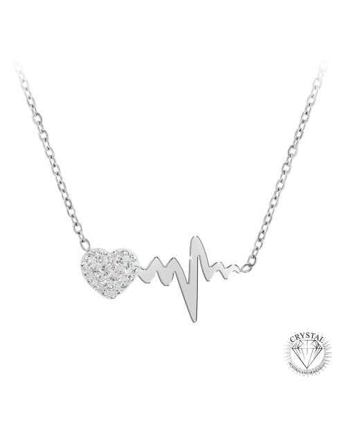 Collier Orné de Cristaux scintillants B2757 argenté